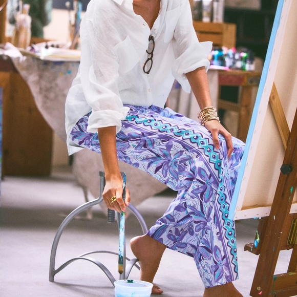 NWT Lilly Pulitzer Bal Harbour Palazzo Tropicalia Purple Elephant In The Bloom - Picture 2 of 5